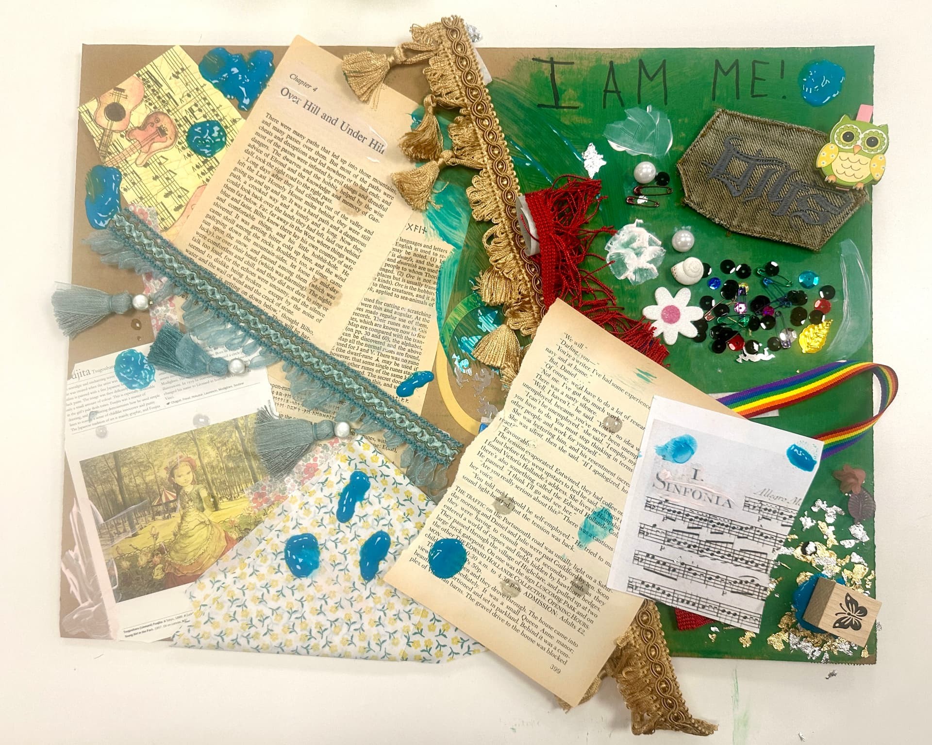 Creative fashion design sketchbooks and handmade decorations